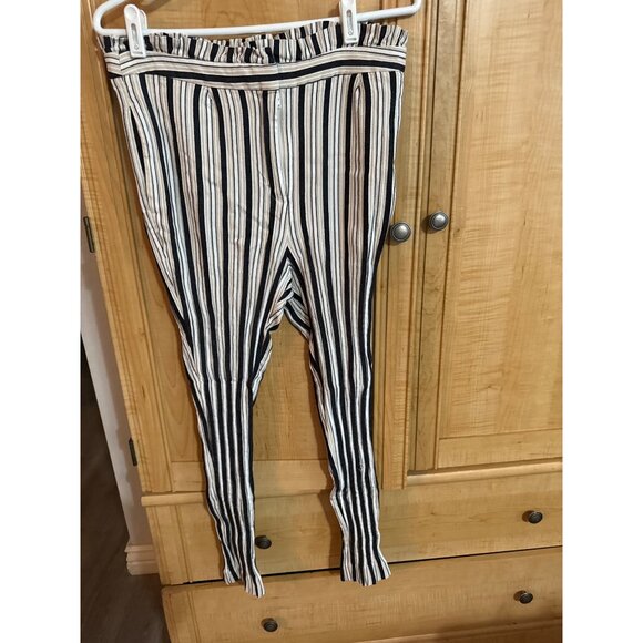Express Striped Ankle High Rise Pants Size 8R Cotton/Polyester Womens - Picture 2 of 6